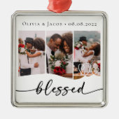 Selig Erste Weihnachtsfeier Foto Ornament Aus Metall (Vorne)