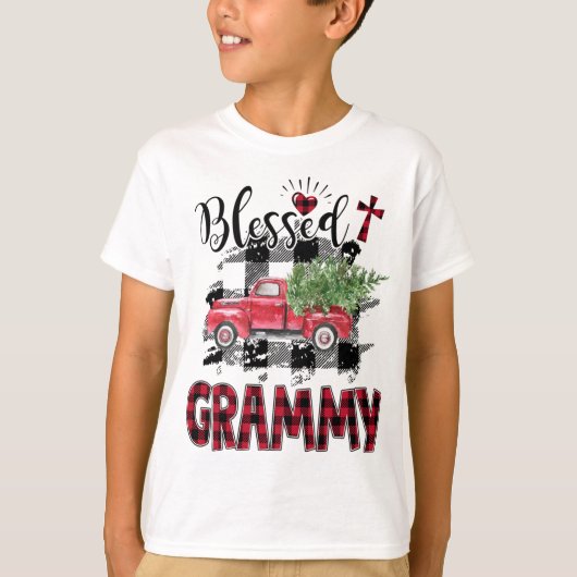 Selig Grammy Rot-kariert Weihnachten T-Shirt (Vorderseite)