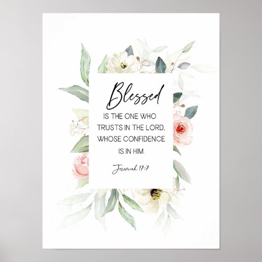 Selig ist der eine, Jeremiah 17:7, Bibel Verse Wal Poster (Vorne)