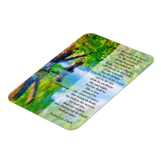 Selig ist der Mann - Psalm 1:1-3 Magnet (Linke Seite)