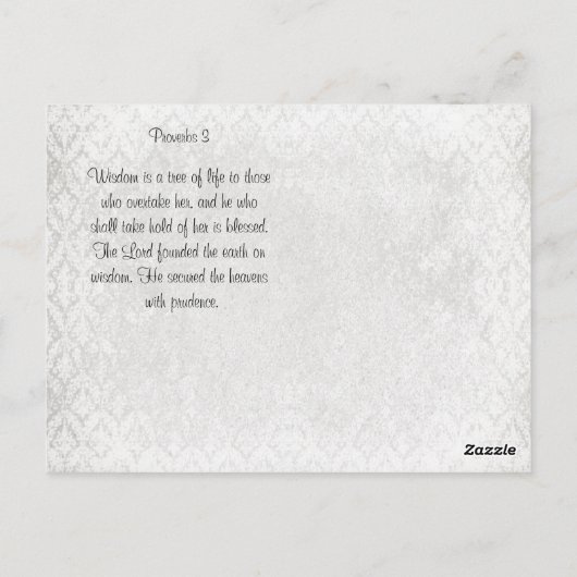 Selig ist Er, der Weisheit sucht, einen Baum des L Postkarte (Rückseite)