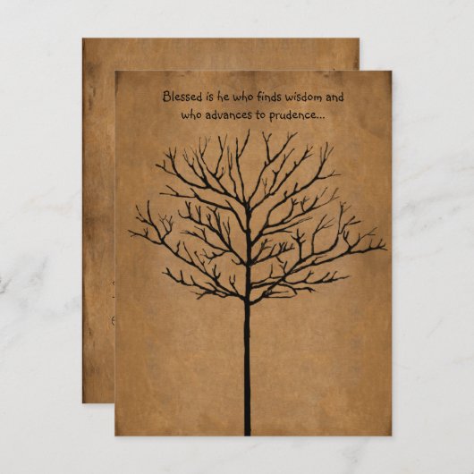 Selig ist Er, der Weisheit sucht, einen Baum des L Postkarte (Vorne/Hinten)