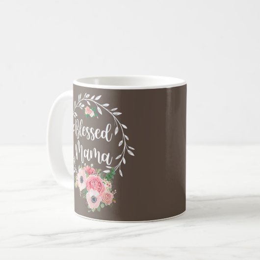 Selig Mama Blume Decke Funny Kaffeetasse (Vorderseite Links)