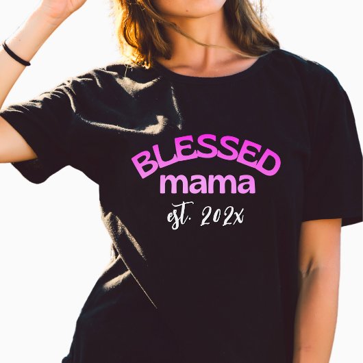 Selig Mama etabliert Jahr rosa T-Shirt