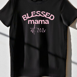 Selig Mama Etabliertes Jahr Zuckerrohr rosa T-Shirt