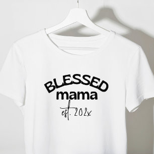 Selig Mama gegründet Jahr Schwarz-weiß T-Shirt