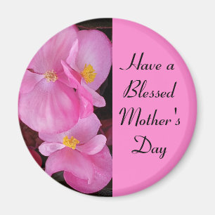 Selig Mutter Tag Rosa Blume Foto Einfach Magnet