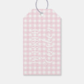 Selig Oaster Baby Pink Gingham Principal Custom Geschenkanhänger (Rückseite)