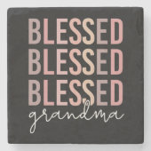 Selig Oma | Geschenke für Oma Steinuntersetzer (Vorderseite)