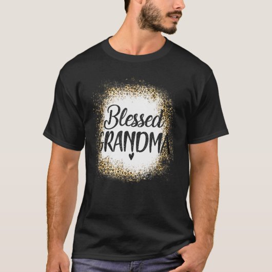 Selig Oma Leopard Beste Mama je Mutter T-Shirt (Vorderseite)