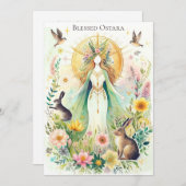 Selig Ostara Pagan Wiccan Flat Holiday Card Feiertagskarte (Vorne/Hinten)
