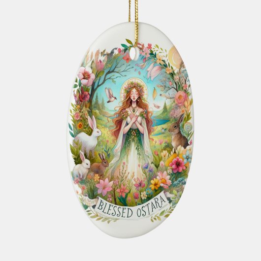 Selig Ostara Tree Wiccan Pagan Spring Keramik Ornament (Rechts)