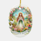 Selig Ostara Tree Wiccan Pagan Spring Keramik Ornament (Vorne)