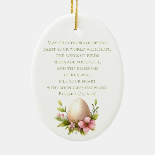 Selig Ostara Tree Wiccan Pagan Spring Keramik Ornament (Hinten)