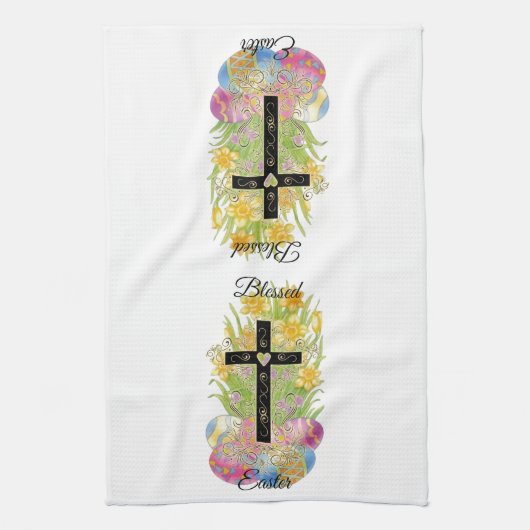 Selig Osterfest Geschirrtuch (Vertikal)