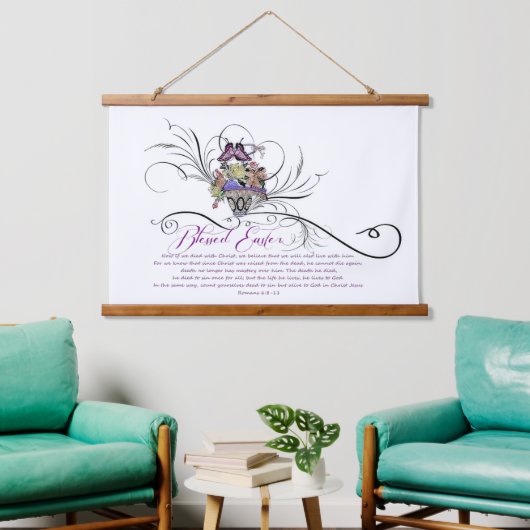 Selig Osterfest Wandteppich Mit Holzrahmen (Wohnzimmer)