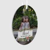 Selig Personalisiert zwei Fotos Winter Botanicals Ornament (Vorderseite)