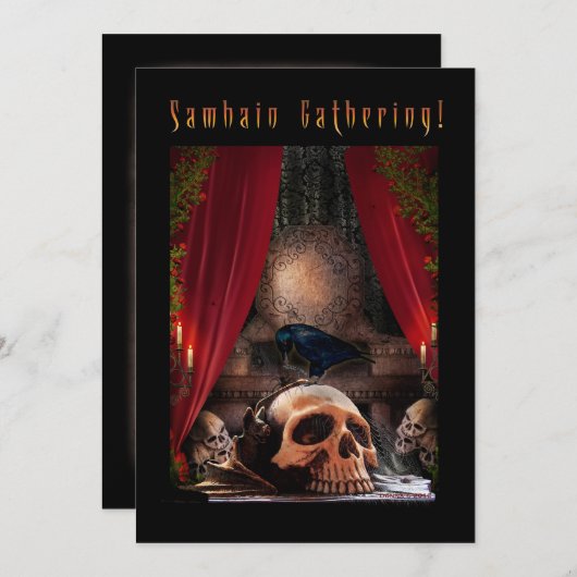 Selig Samhain Ansammlung Einladung - Ravens Den (Vorne/Hinten)