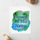 Selig sein Name Schöne Bibel Verse Kirche Mitteilungskarte (Vorderseite/Rückseite Beispiel)