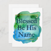 Selig sein Name Schöne Bibel Verse Kirche Mitteilungskarte (Vorne/Hinten)