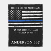 Selig sind die Friedensstifter, dünne blaue Linie  Fleecedecke (Vorderseite)