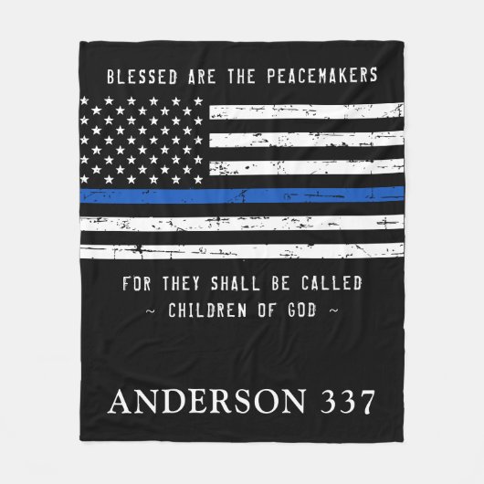 Selig sind die Friedensstifter, dünne blaue Linie Fleecedecke (Vorderseite)