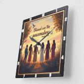 Selig sind die Friedensstifter Matthew 5:9 Quadratische Wanduhr (Winkel)