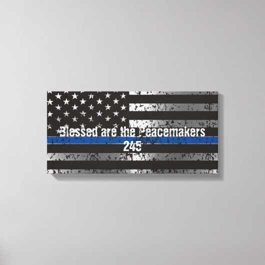 Selig sind die Friedensstifter mit Abzeichen Leinwanddruck (Vorderseite)