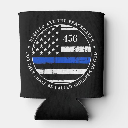 Selig sind die Friedensstifter Personalisierte Pol Dosenkühler (Rückseite)