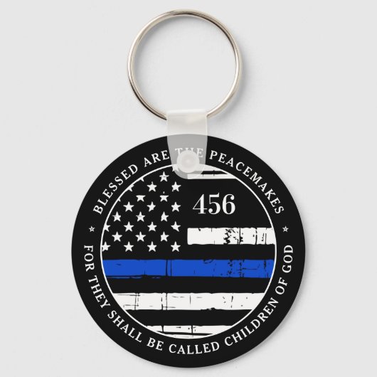 Selig sind die Friedensstifter Personalisierte Pol Schlüsselanhänger (Rückseite)