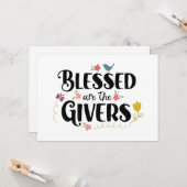 Selig sind die Givers wie du - Danke Karte (Vorderseite/Rückseite Beispiel)