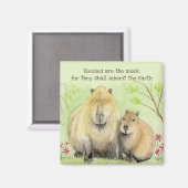 Selig sind die Meek Capybara Magnet (Vorderseite/Rückseite)