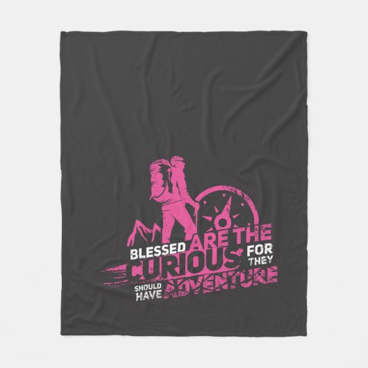 Selig sind die Neuheit des Wanderns Fleecedecke (Vorderseite)