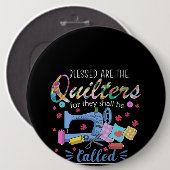 Selig sind die Quilter für sie werden Piecemaker Button (Vorne & Hinten)