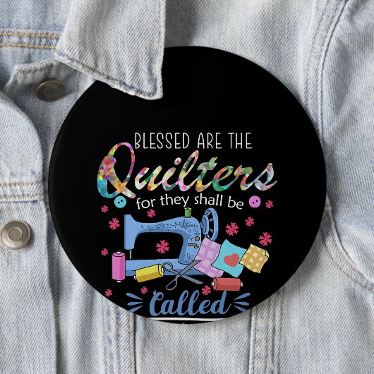Selig sind die Quilter für sie werden Piecemaker Button (Beispiel)