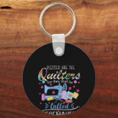 Selig sind die Quilter für sie werden Piecemaker Schlüsselanhänger (Vorderseite)