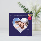 Selig Urlaub Saison Custom Foto auf blau (Stehend Vorderseite)