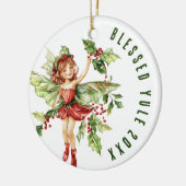 Selig Weihnachten Winter Solstice Holly Fairy Wicc Keramik Ornament (Links)