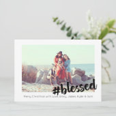 Selig Weihnachts-Fotokarte Karte (Stehend Vorderseite)