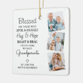 Selige Großeltern Großmutter Opa FotoCollage Keramikornament (Links)
