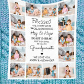 Selige Großeltern Personalisiert 14 FotoCollage Fleecedecke