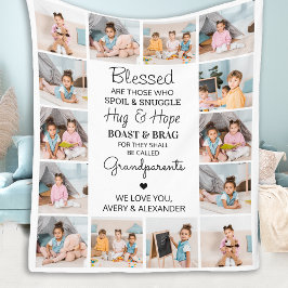 Selige Großeltern Personalisiert 14 FotoCollage Fleecedecke