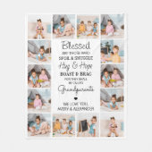 Selige Großeltern Personalisiert 14 FotoCollage Fleecedecke (Vorderseite)