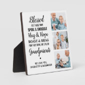 Selige Großeltern Personalisiert 3 Foto Collage Fotoplatte (Vorderseite)