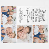 Selige Großeltern Personalisiert 4 Foto Collage Fleecedecke (Vorderseite (Horizontal))