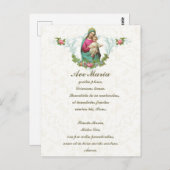 Selige Jungfrau Hagel Mary Jesus Latin Vintag Postkarte (Vorne/Hinten)