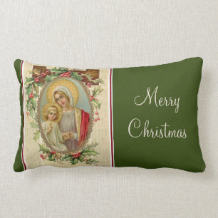 Selige Jungfrau Maria Jesus Weihnachten Vintage Lendenkissen