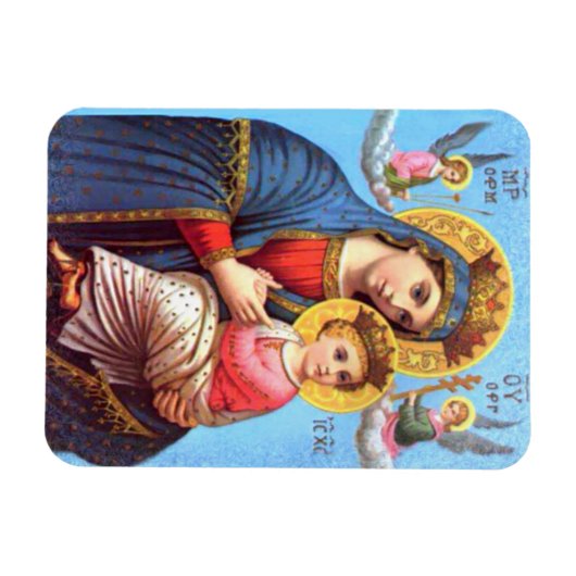 Selige Jungfrau Maria und Säugling Kind Jesus Magnet (Horizontal)