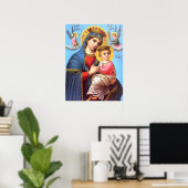 Selige Jungfrau Maria und Säugling Kind Jesus Poster (Heimbüro)