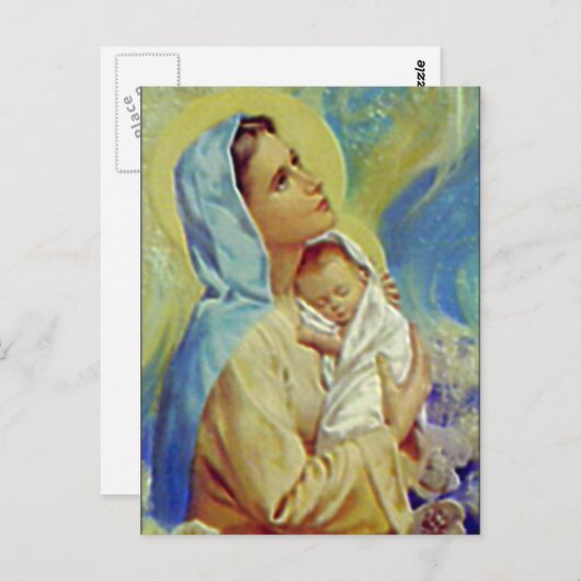 Selige Jungfrau Maria und Säugling Kind Jesus Postkarte (Vorne/Hinten)